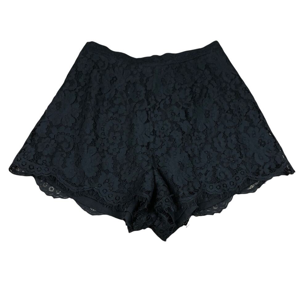 KEEPSAKE Black Eyelet Lace High Rise Waisted Shorts Size Medium M Boho Chic